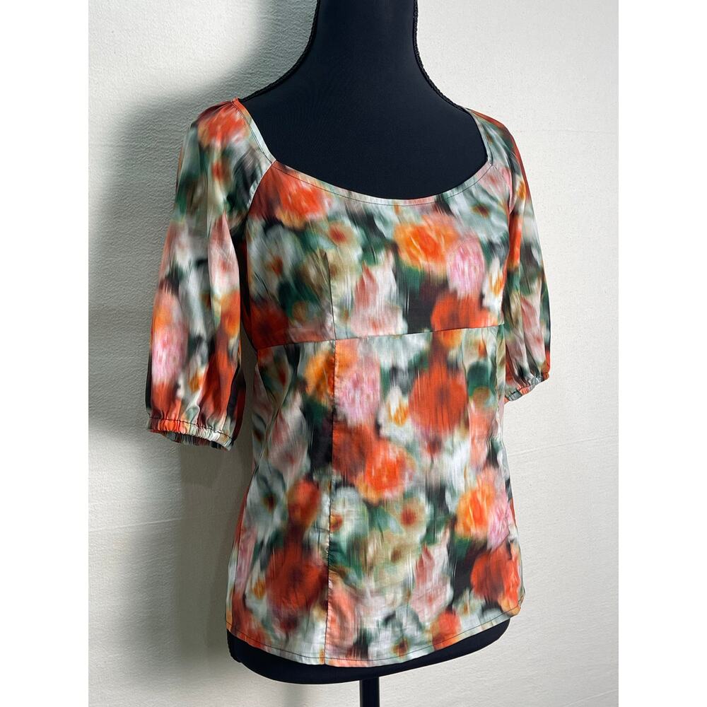 NWT J.Crew x Liberty Floral Puff Sleeve Blouse Romantic Square Neck Top Size 0 - Picture 3 of 11